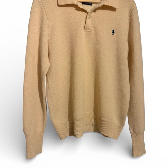 Polo Ralph Lauren long-sleeve knit polo shirt lambswool size M - Picture 3 of 10